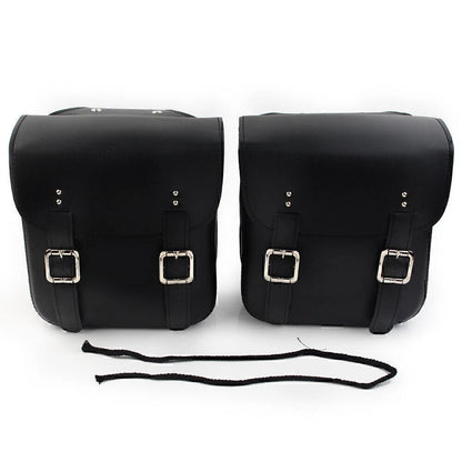 Black Motorcycle Leather Side Saddle Bags for Harley Sportster XL883/1200