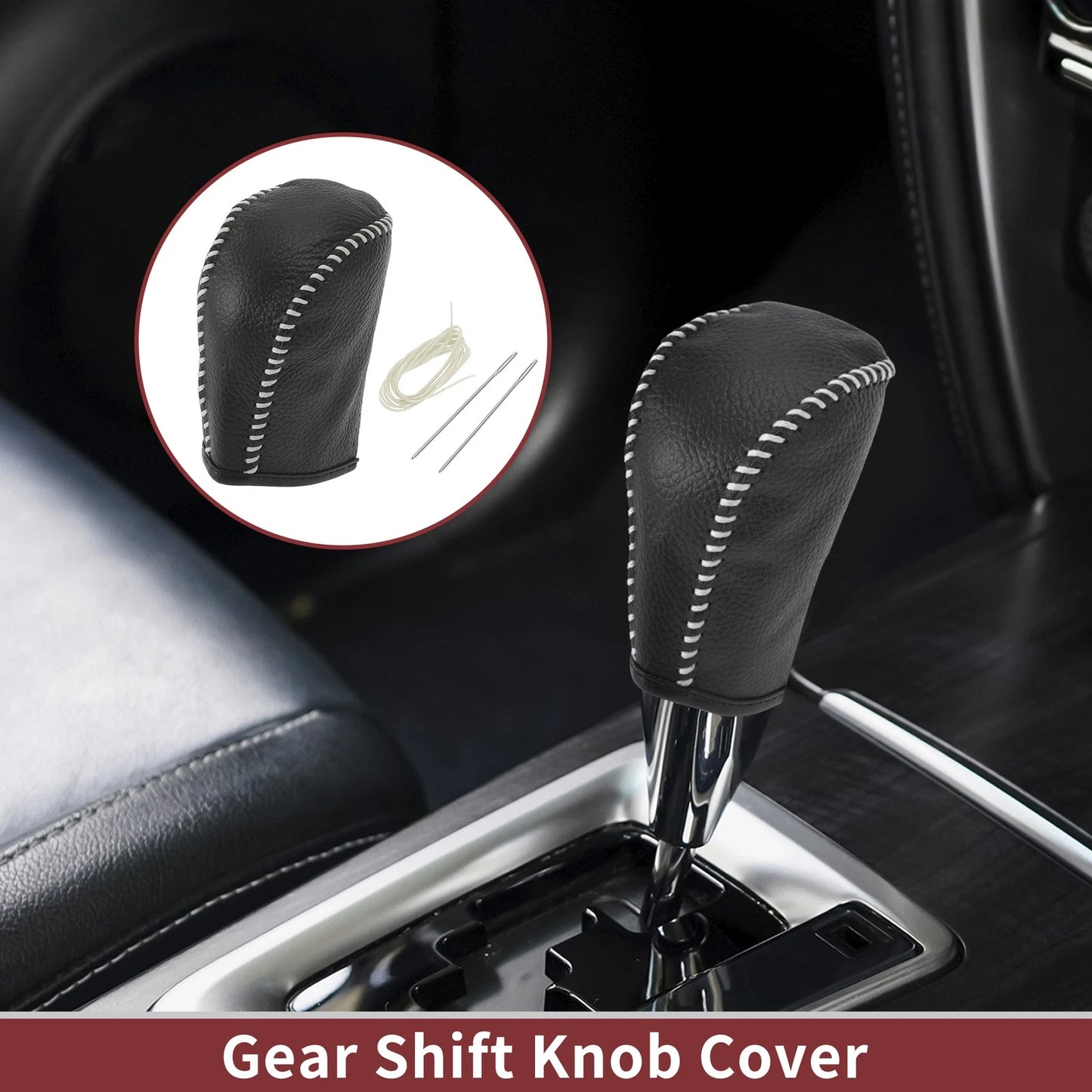Car Gear Shift Knob Cover for Subaru Forester (2006-2012) Faux Leather