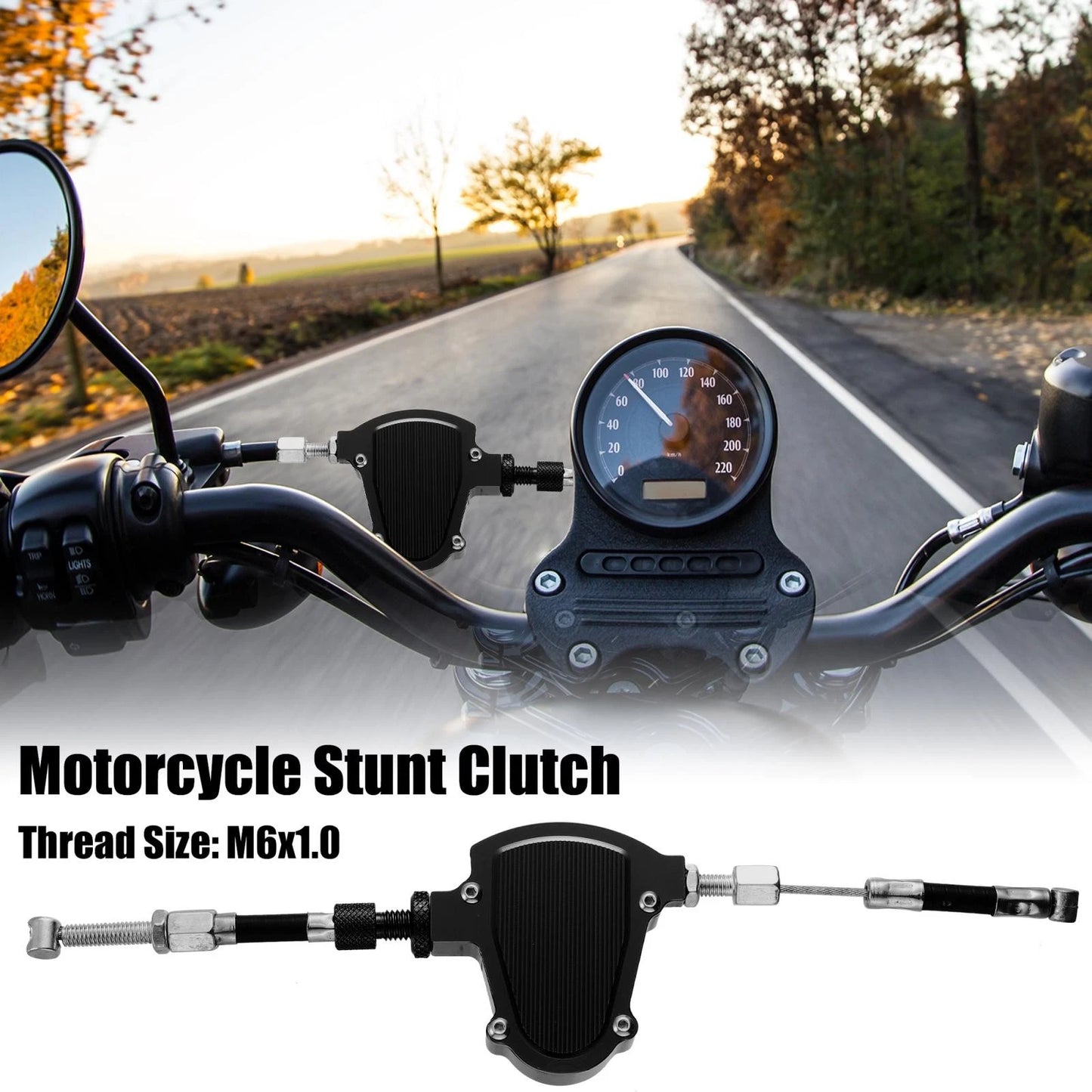 CNC Aluminum Alloy Stunt Clutch Cable for Motorcycle Black