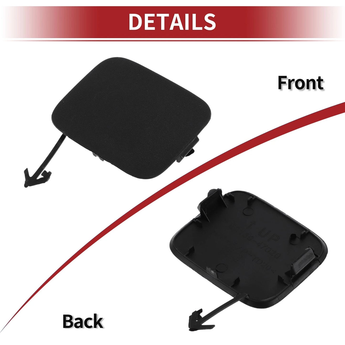 Rear Tow Hook Cover for Toyota Prius (2016-2018) - Black 1 x Cap
