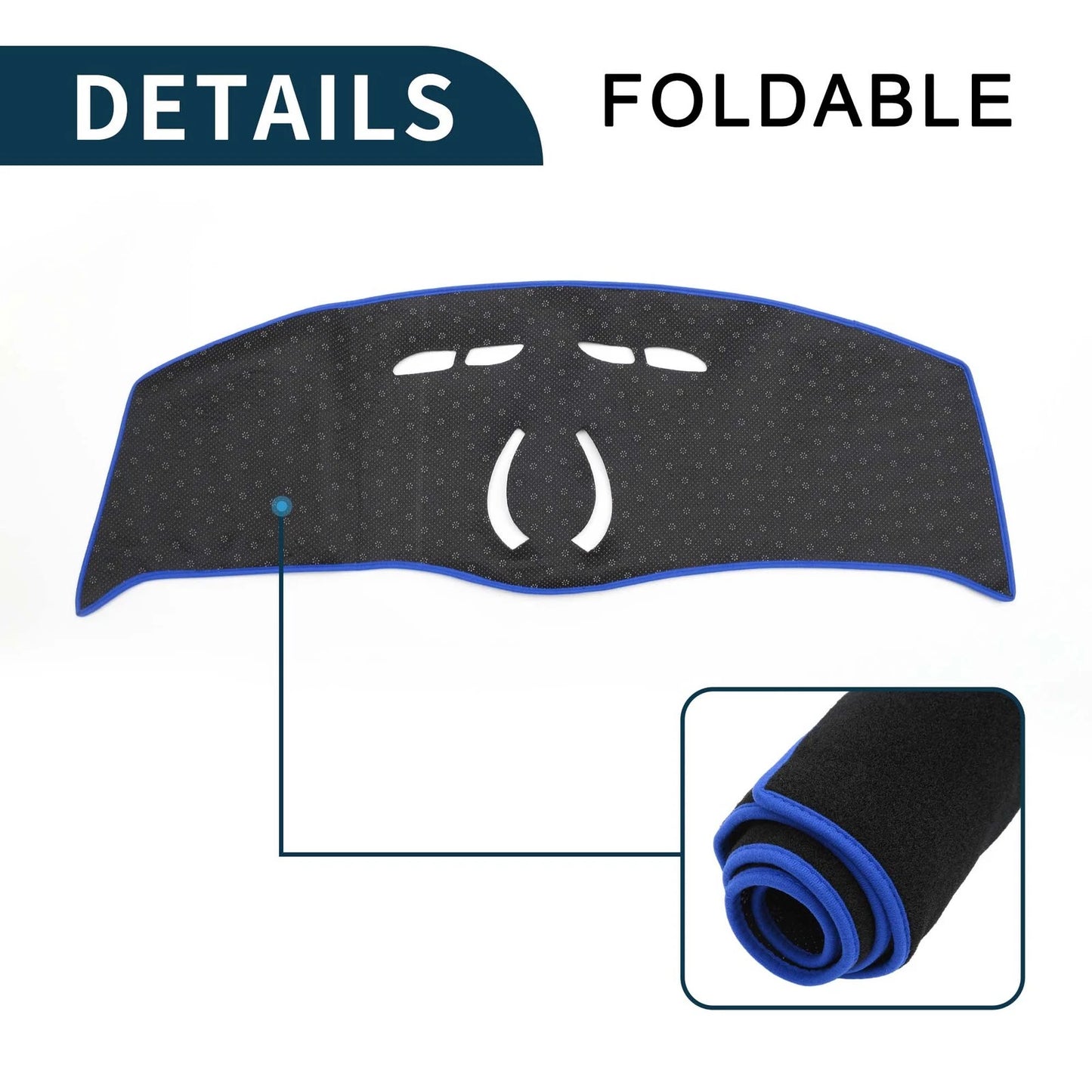 Dashboard Cover Mat for BMW Mini Cooper F55/F56 (2014-2024) Black Blue