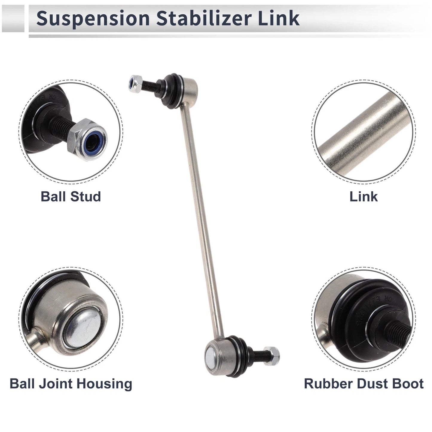 Front Stabilizer Bar Links 2 x Bushing for Jeep Patriot (2007-2017)