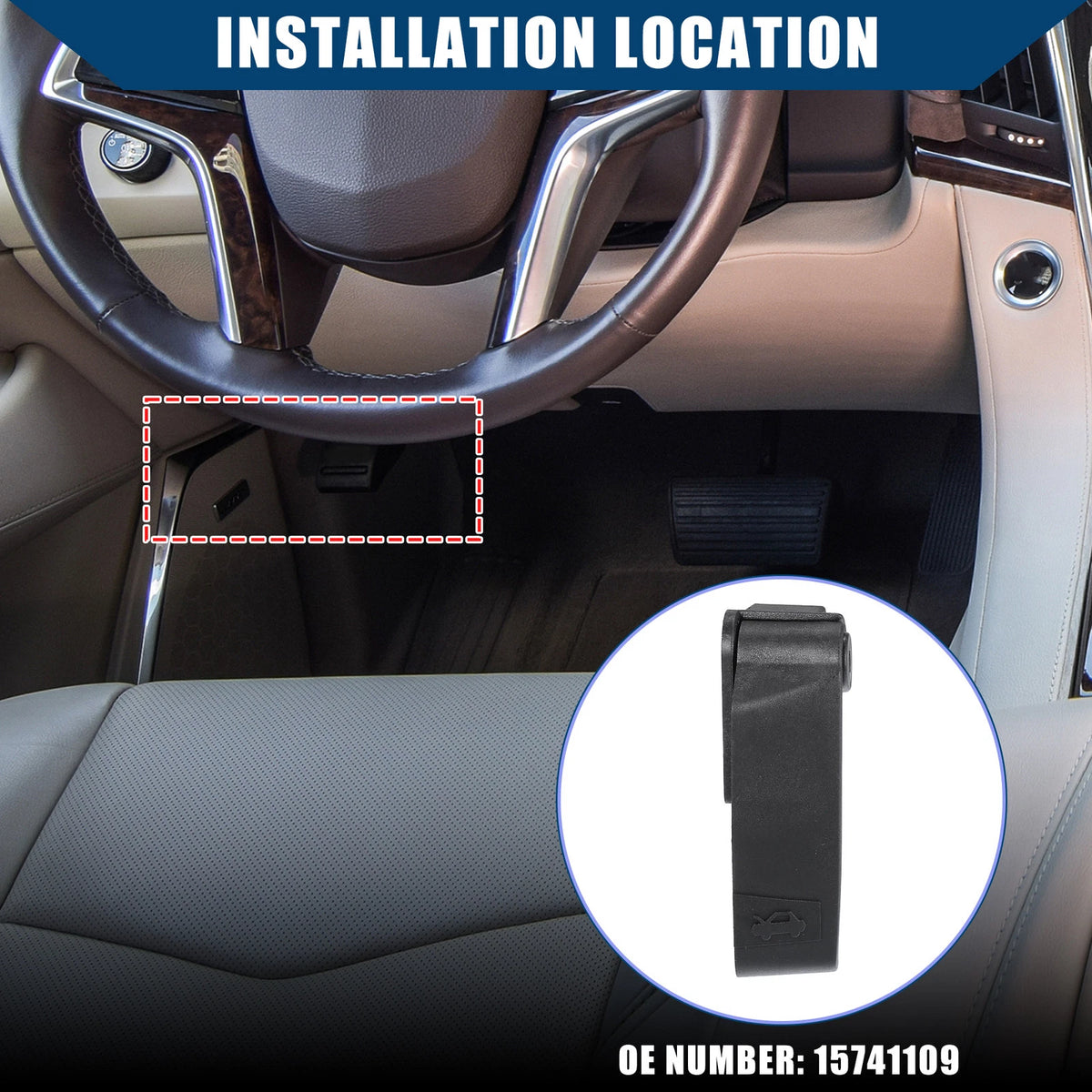 Inner Car Hood Release Handle for Chevrolet, GMC, Cadillac C3500 C1500