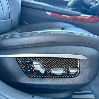 Soft Carbon Fiber Front Seat Adjust Panel Trim for BMW 7 Series G11 2016-2022