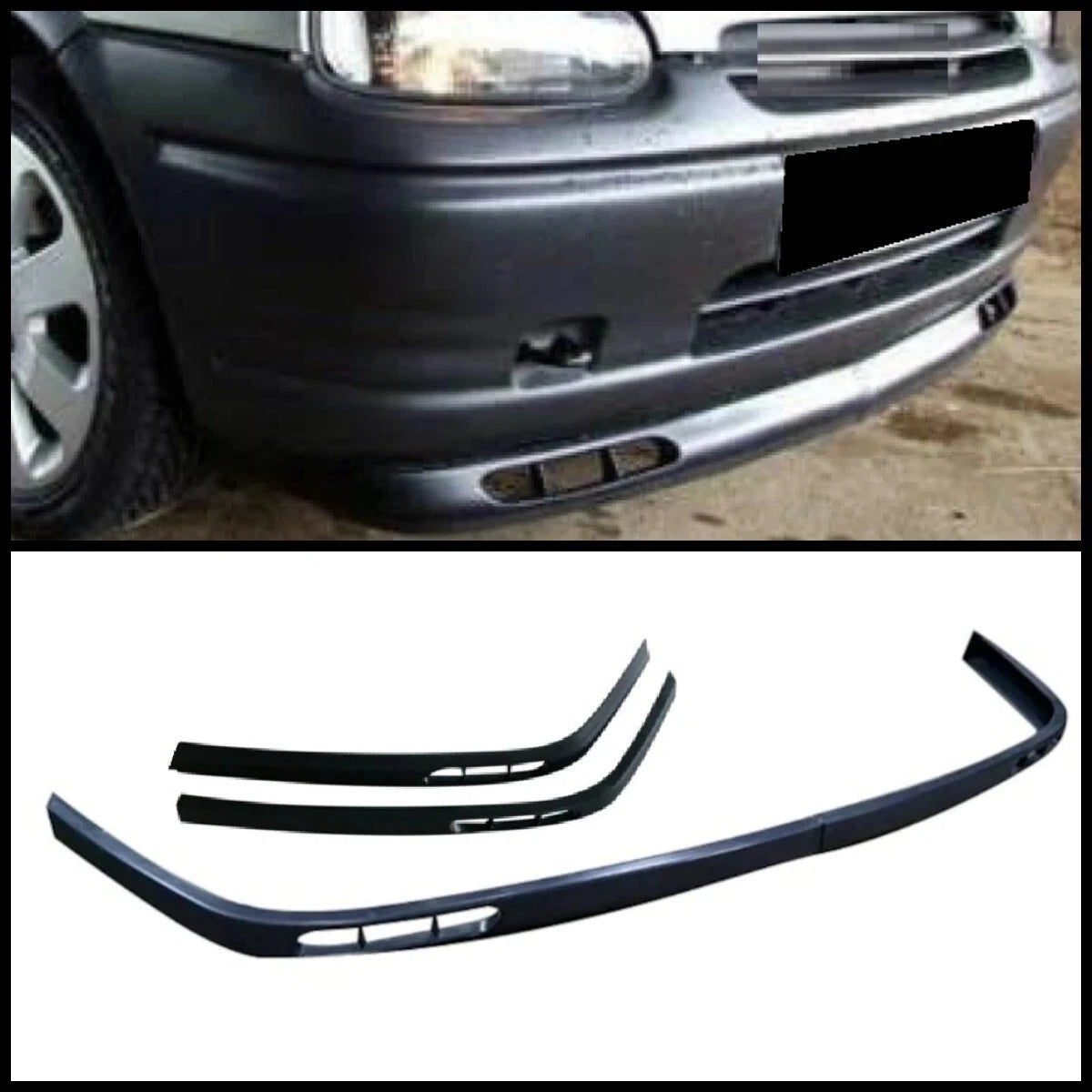 2 Piece Euro Front Bumper Splitter for Opel Corsa B (1993-2000)