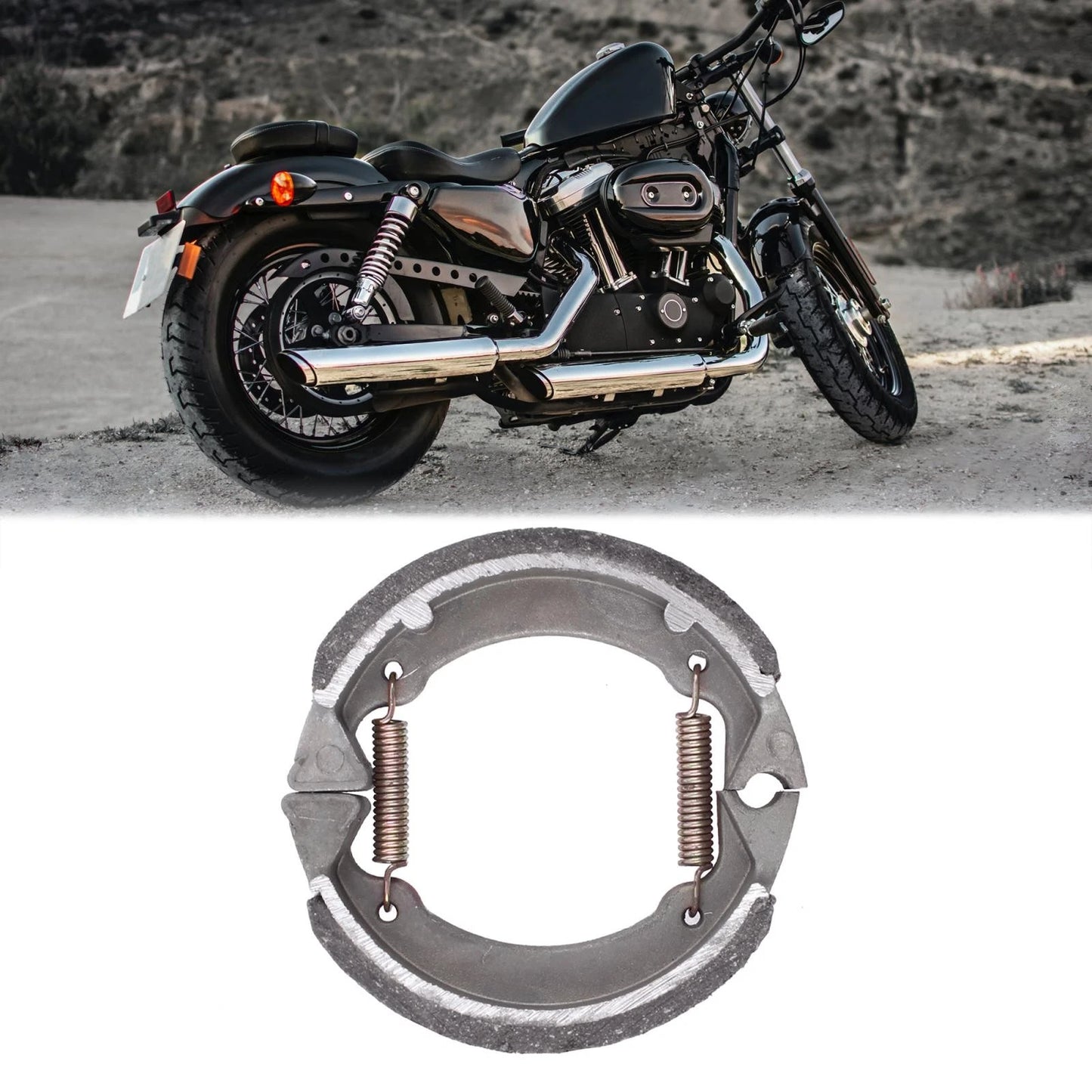 Metal Spring 75x75x20mm / 3x3x0.8 Brake Shoe Drum Pad for Motorcycle