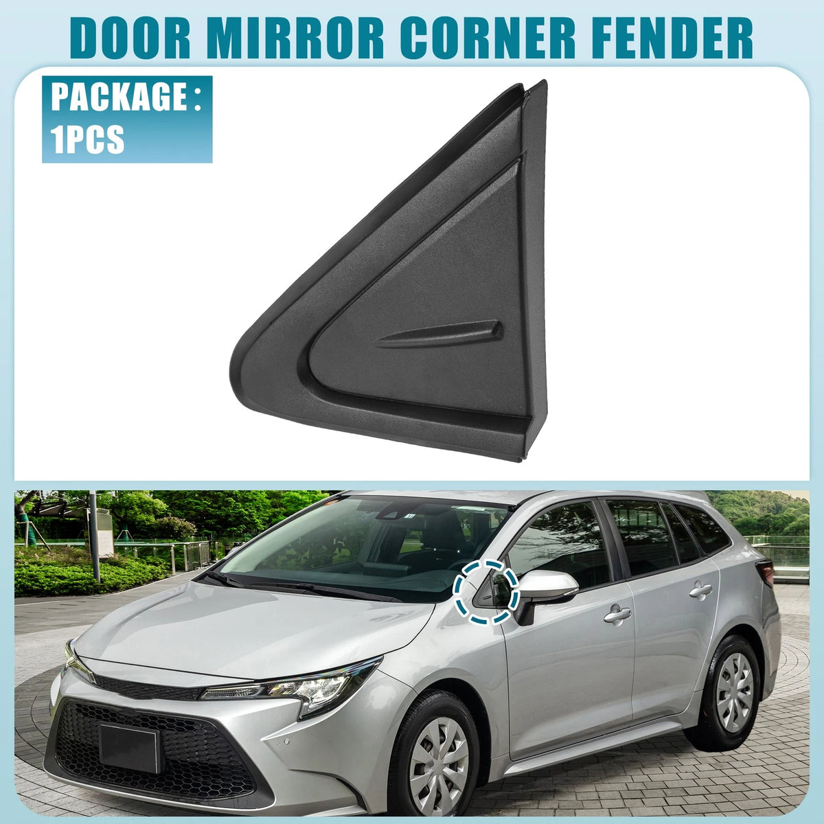 Front Left Door Mirror Corner Fender Cover for Toyota Corolla (2019–2021)