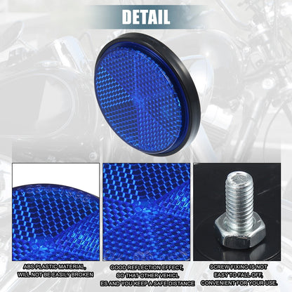 10 x Universal Round Shape Reflectors for Motorcycle Garbage Cans Car Blue