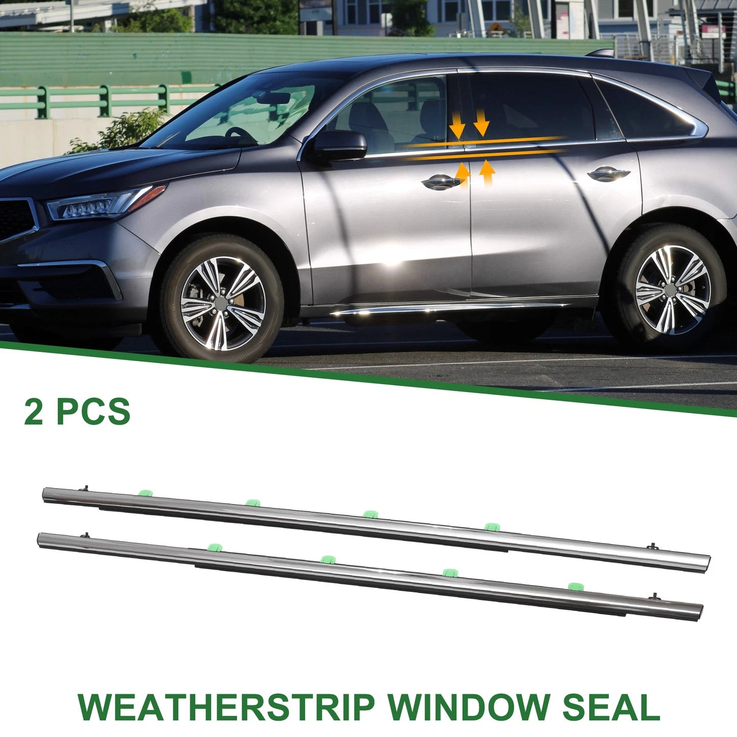 Rear Left & Right Weatherstrip Window Seal for Acura RDX (2013-2018)