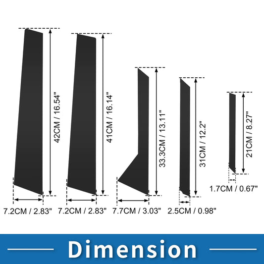 10 x Door Pillar Window Trim for Ford Fiesta (2011-2015) Black