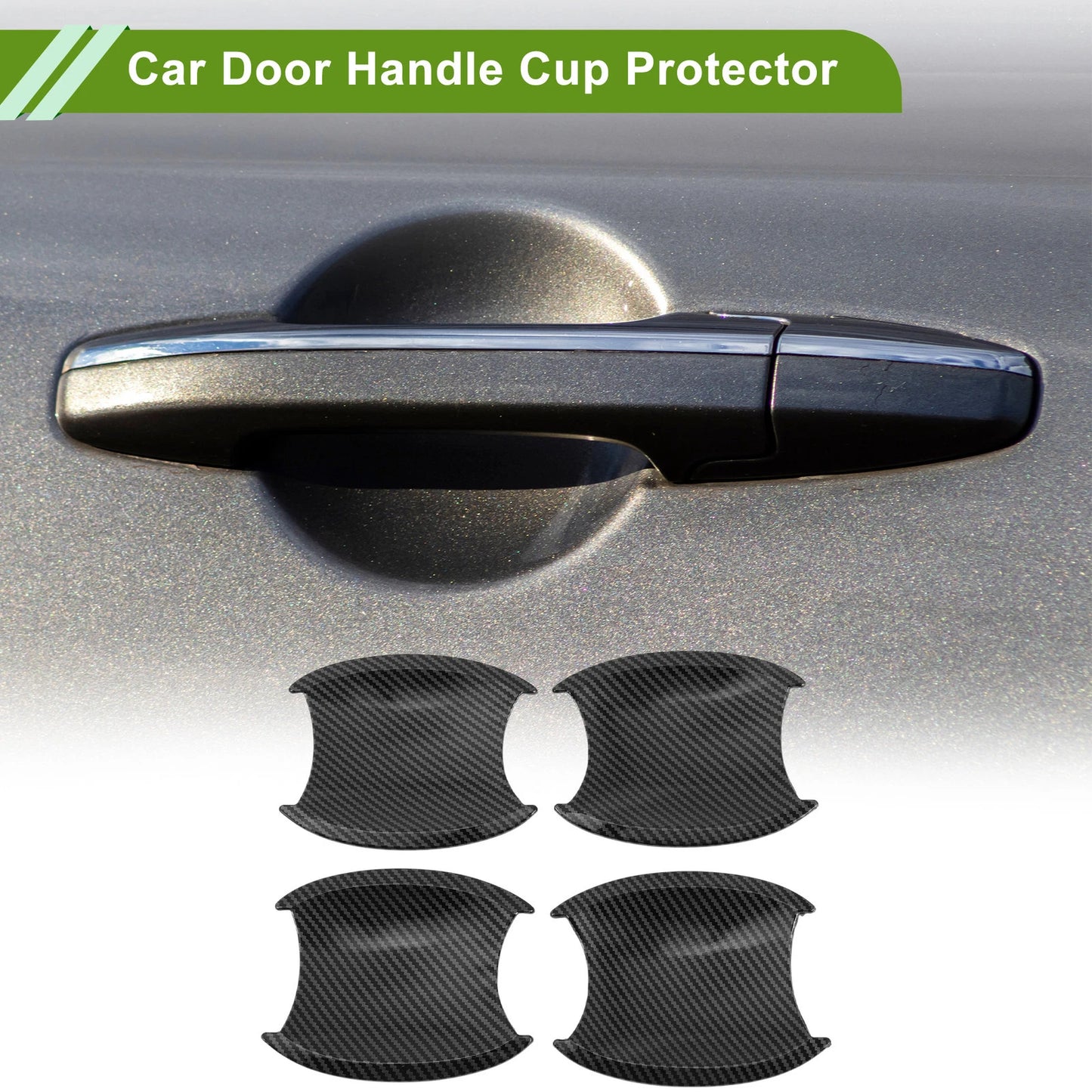 Car Door Handle Cup Protector for Honda CR-V 2007-2011 Carbon Fiber Black