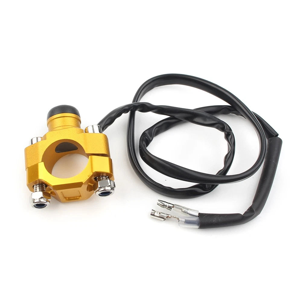 7/8" Rotating Bar Clamp Start Stop Kill Switch Button for Handlebar Gold