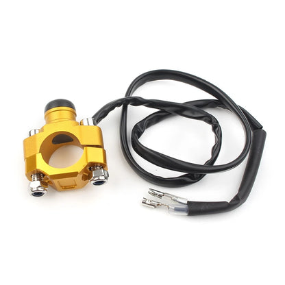 7/8" Rotating Bar Clamp Start Stop Kill Switch Button for Handlebar Gold