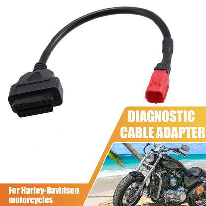 1.09ft 6 Pin to OBDII OBD Cable Cord Diagnostic Adapter for Motorcycle