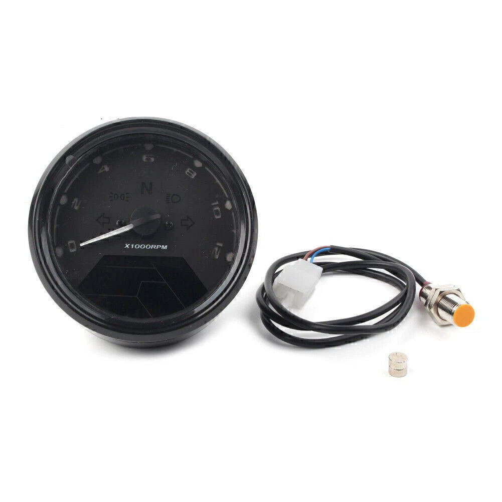 LCD Digital Motorcycle Odometer Speedometer Tachometer Gauge for Universal Models