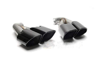 2 x Tail Exhaust Mufflers for Porsche Cayenne 958.2 V6 (2015-2017) Black