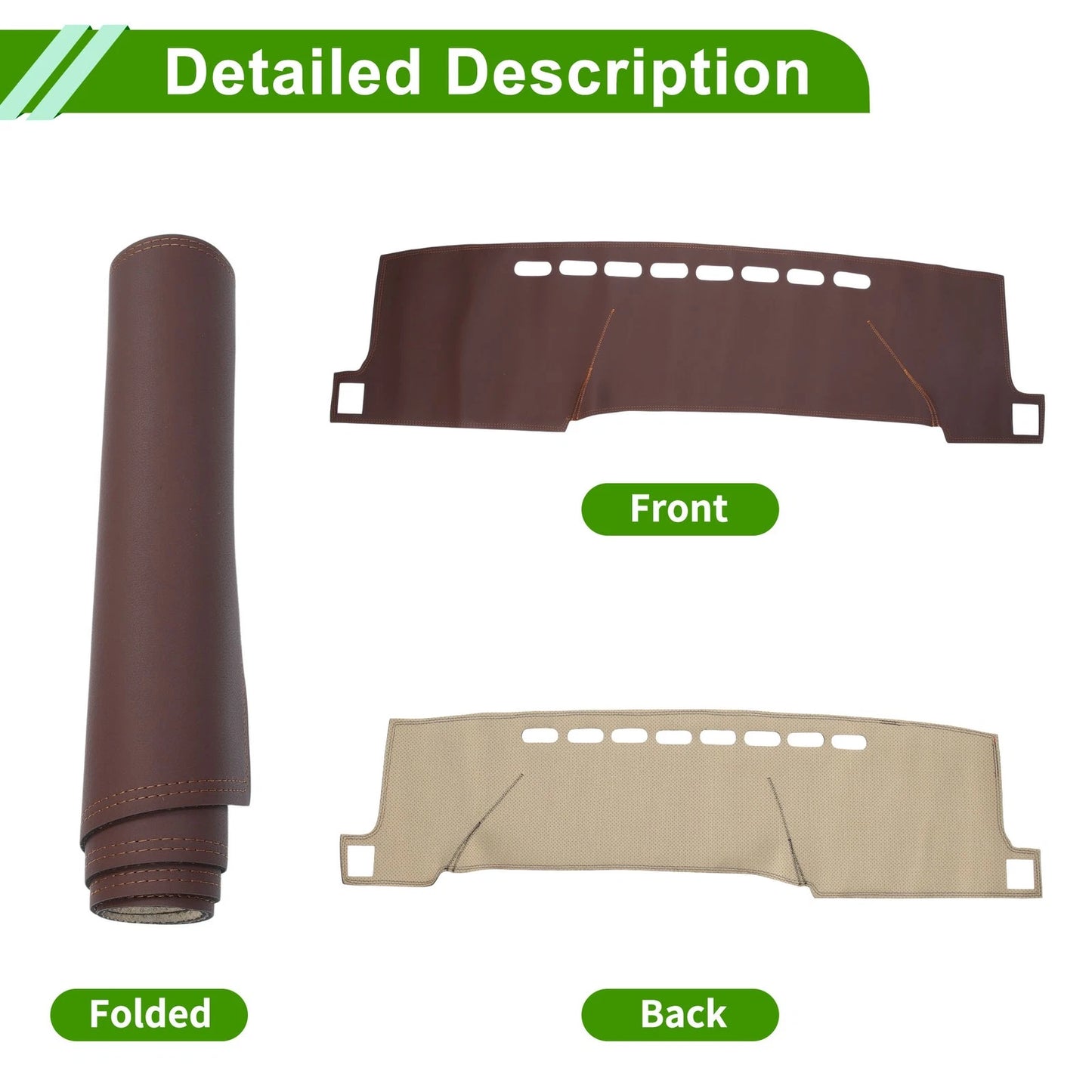 Dashboard Cover Mat for Toyota Prius C (2012-2019) Brown