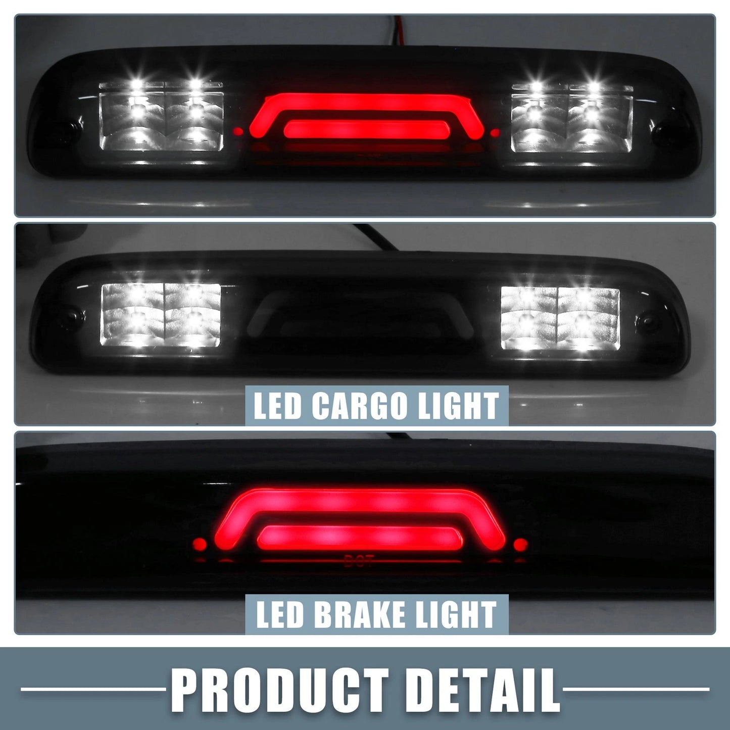 High Mount Stop Light for Ford (2004-2008) - Black Housing Smoked Lens