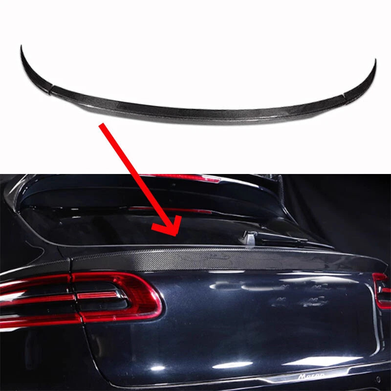 Real Carbon Fiber Rear Middle Trunk Spoiler Wings for Porsche Macan 2015-2020