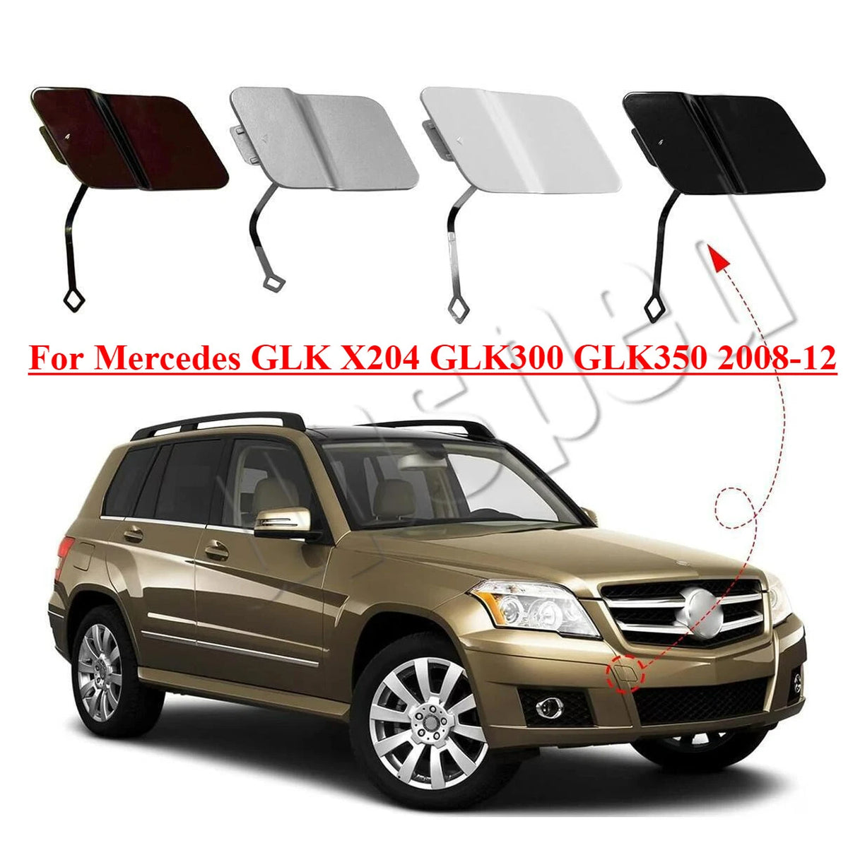 Front Rear Bumper Tow Hook Cover Cap for Mercedes GLK X204 (2008–2012)