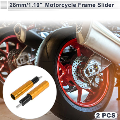 Frame Bolt 10.5mm Aluminum Alloy Motorcycle Slider 2 x Gold Tone