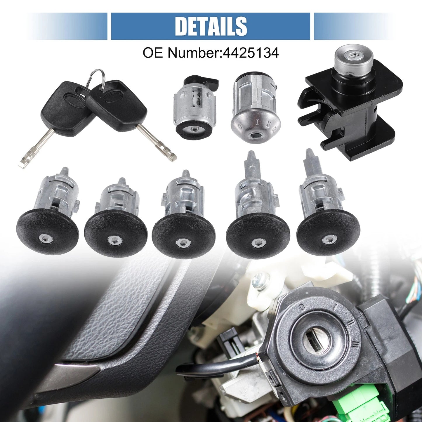 Ignition Lock Cylinder Key Set for Ford Transit Connect (2002-2012)