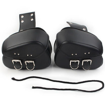 Black PU Leather Saddle Bags for Sportster Dyna Motorcycle