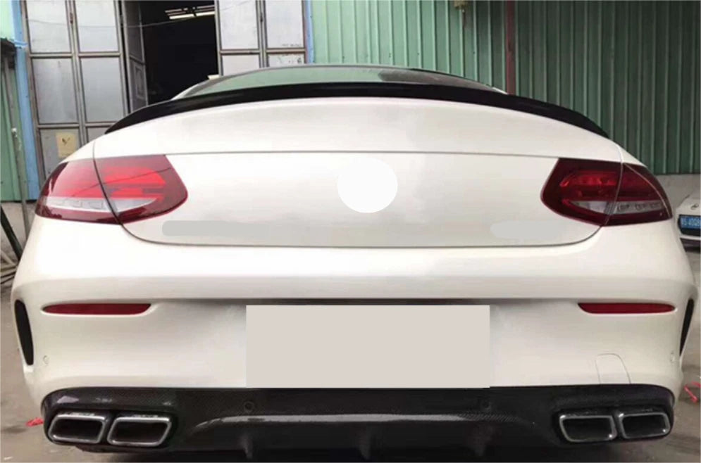 Rear Spoiler Wing ABS Black for Mercedes-Benz C-Class W205 Coupe 2DR (2015-2021)