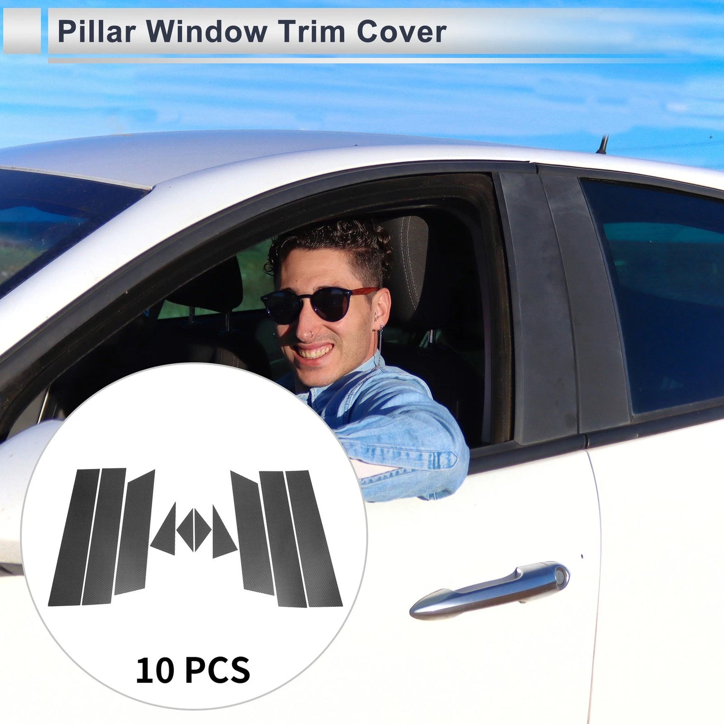 10 Pcs Carbon Fiber Door Pillar Trim for Mazda CX-5 (2017-2024)