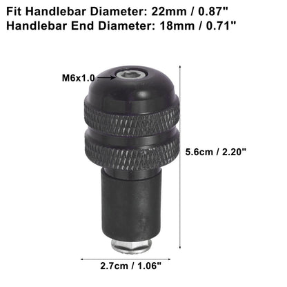 Pair 7/8" 22mm Black Handlebar End Grips Bar Ends for Motorcycle
