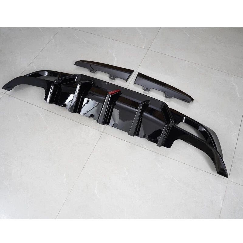 Rear Bumper Diffuser Lip w/LED Light Gloss Black for BMW 3 Series G20 (2019+)