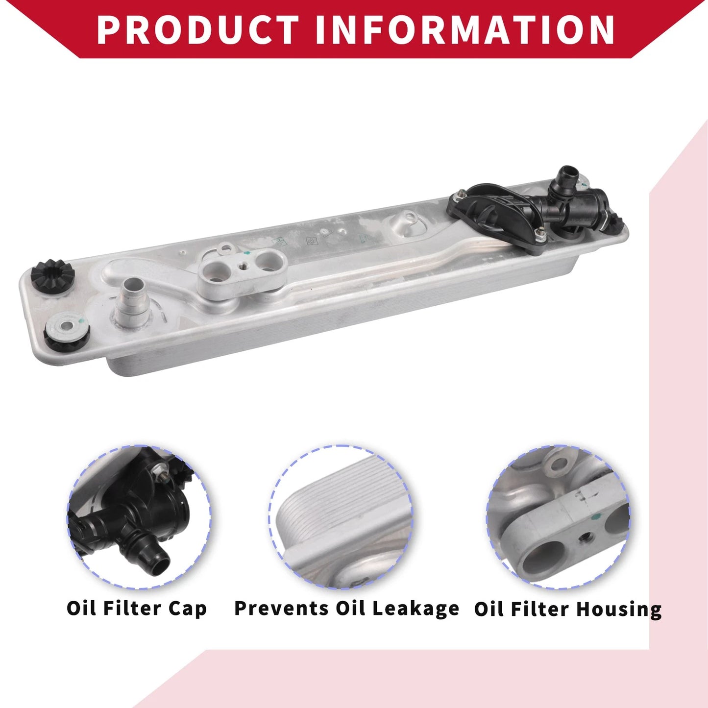 Engine Oil Cooler Filter Housing with Bolt for BMW X5 X6 (2007-2018)