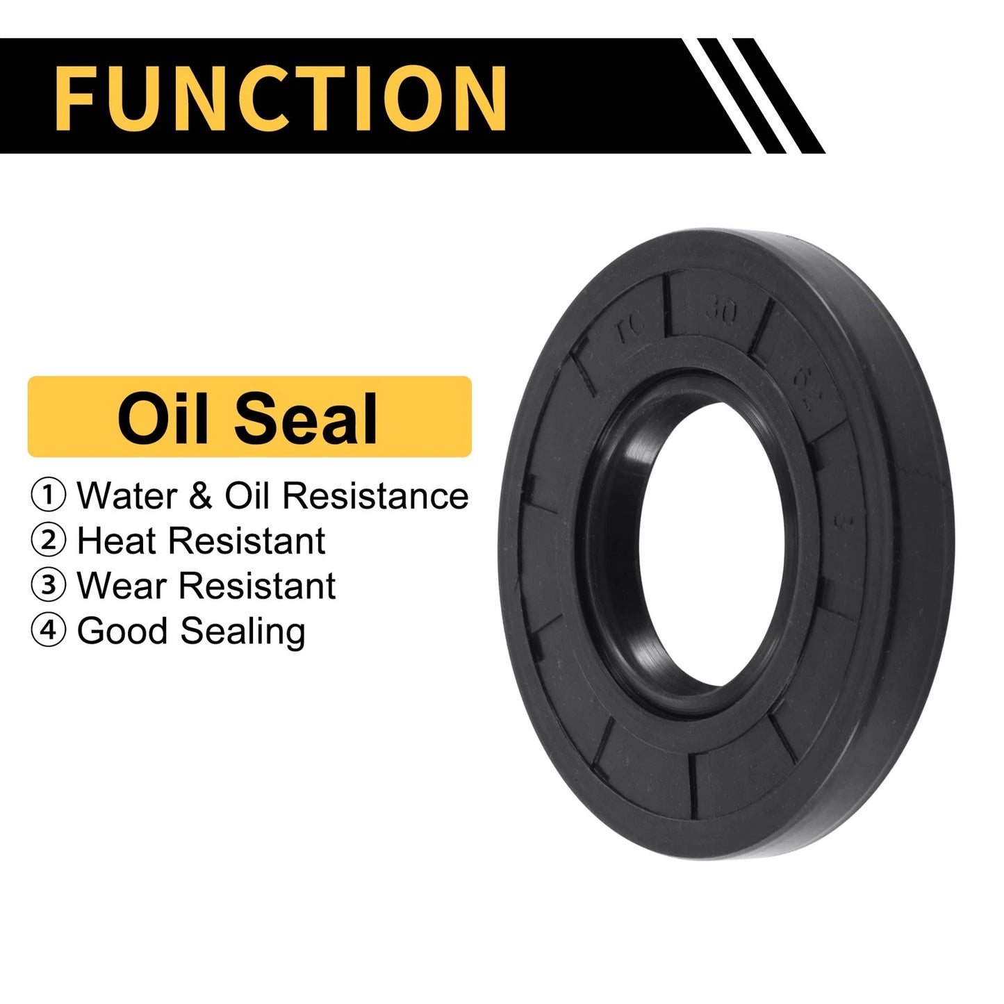 Oil Seal / 30x62x8mm / Rotary Shaft Seal NBR Rubber Black 5 Pcs