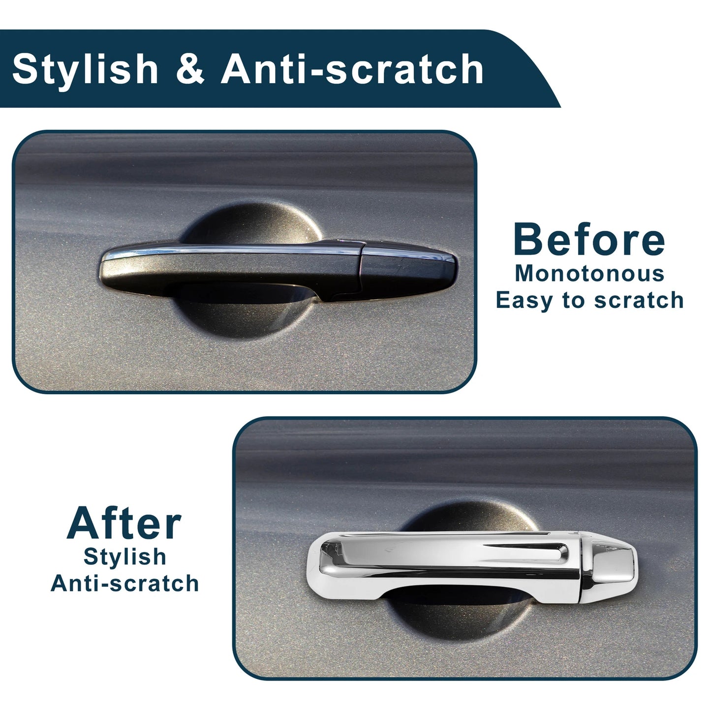 Door Handle Cover Trim for Jeep Wrangler (2018-2022) Silver Tone