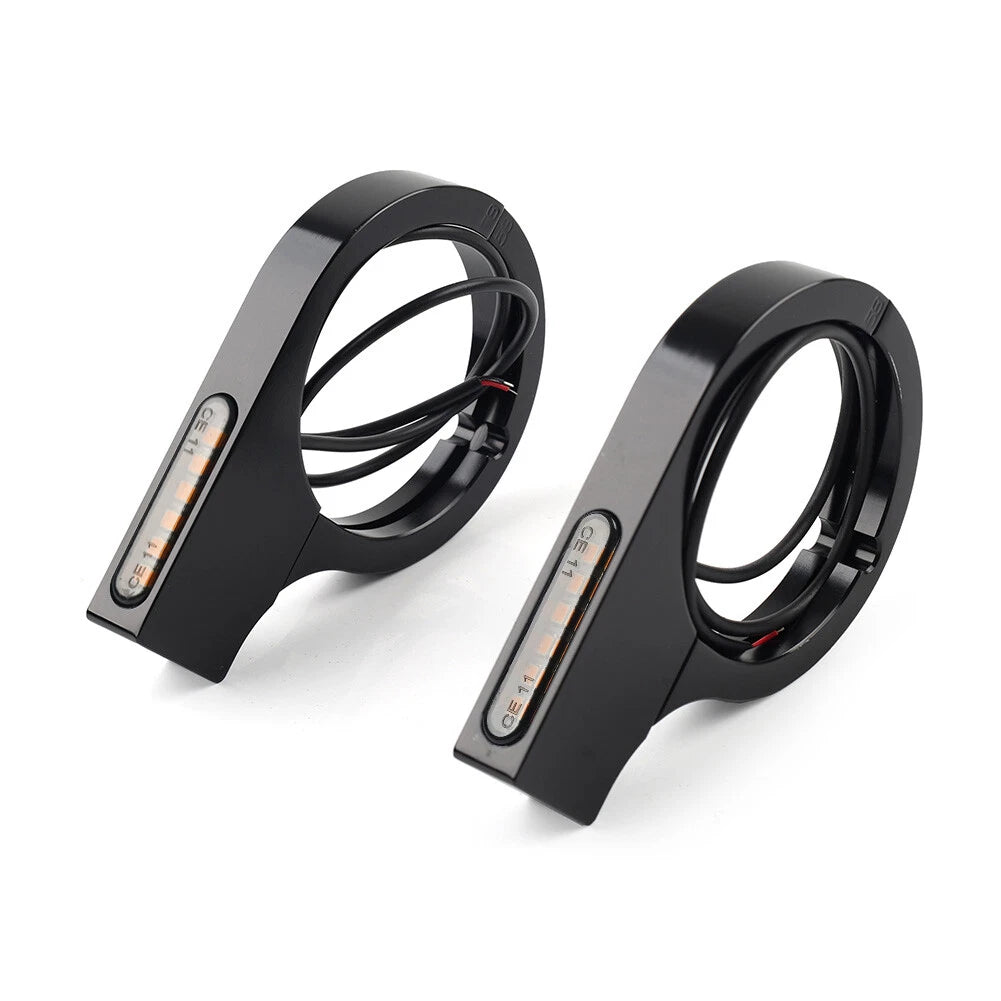 LED Fork Turn Signal Light Indicator Amber for Harley Touring Dyna (2014-2023)
