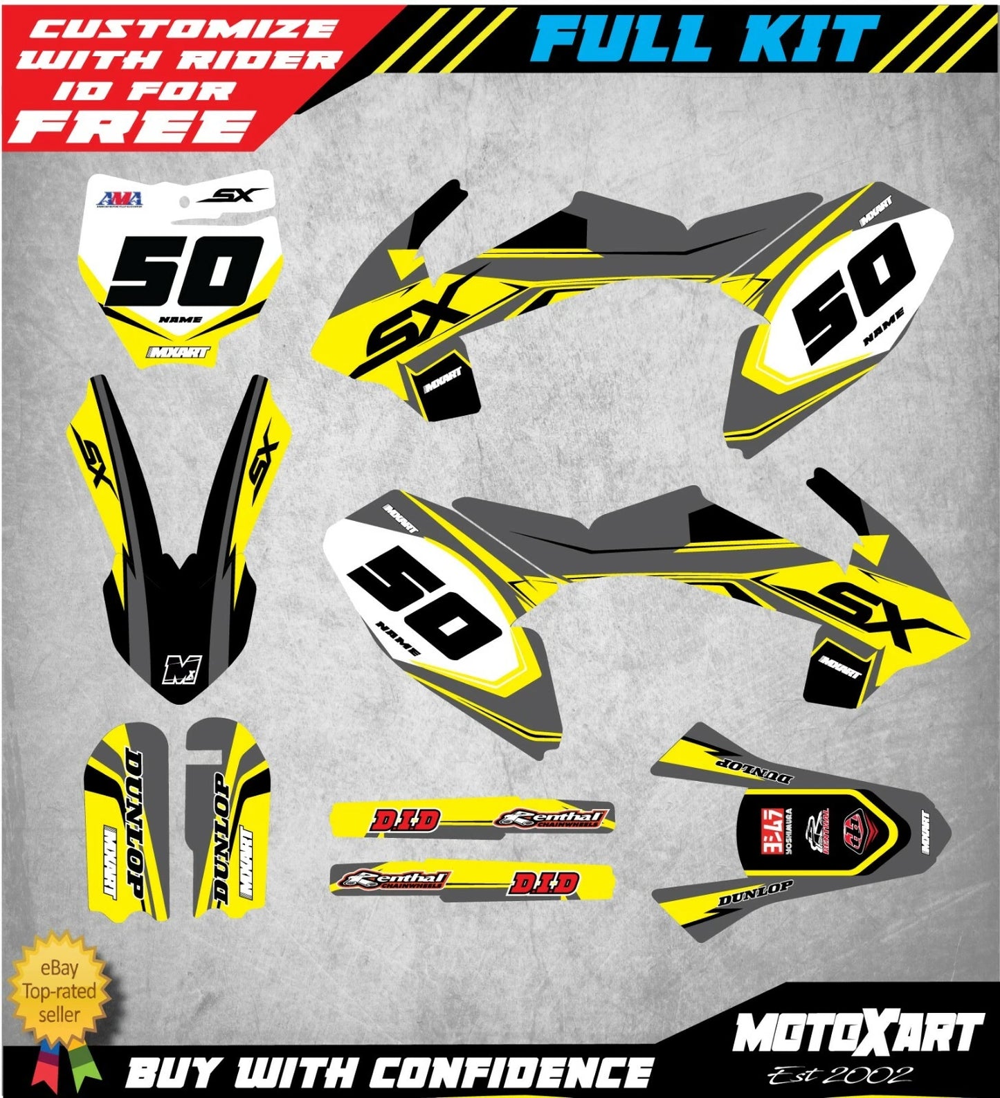Custom Graphics Kit BASH Style Stickers for KTM 50 (2016-2022)