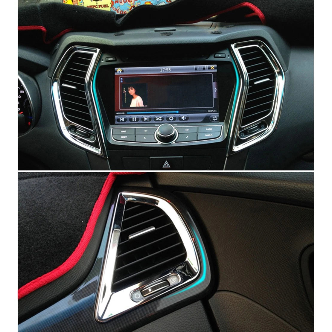 Instrument Air Outlet Vent Panel Garnish for Hyundai Santa Fe (2013-2018)