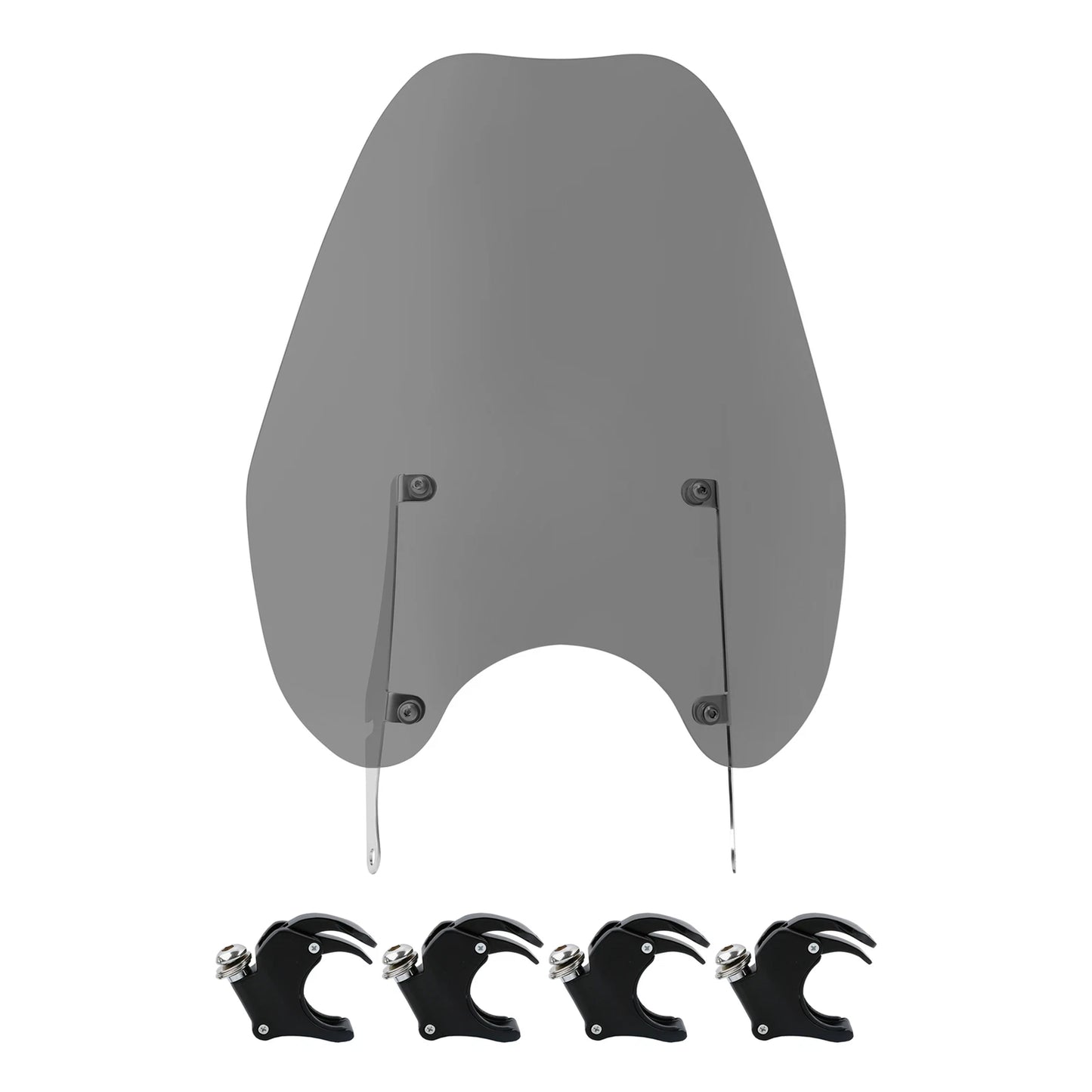 49mm Smoke Windshield Clamps for Harley Breakout, Fat Bob, Low Rider (2018-2024)