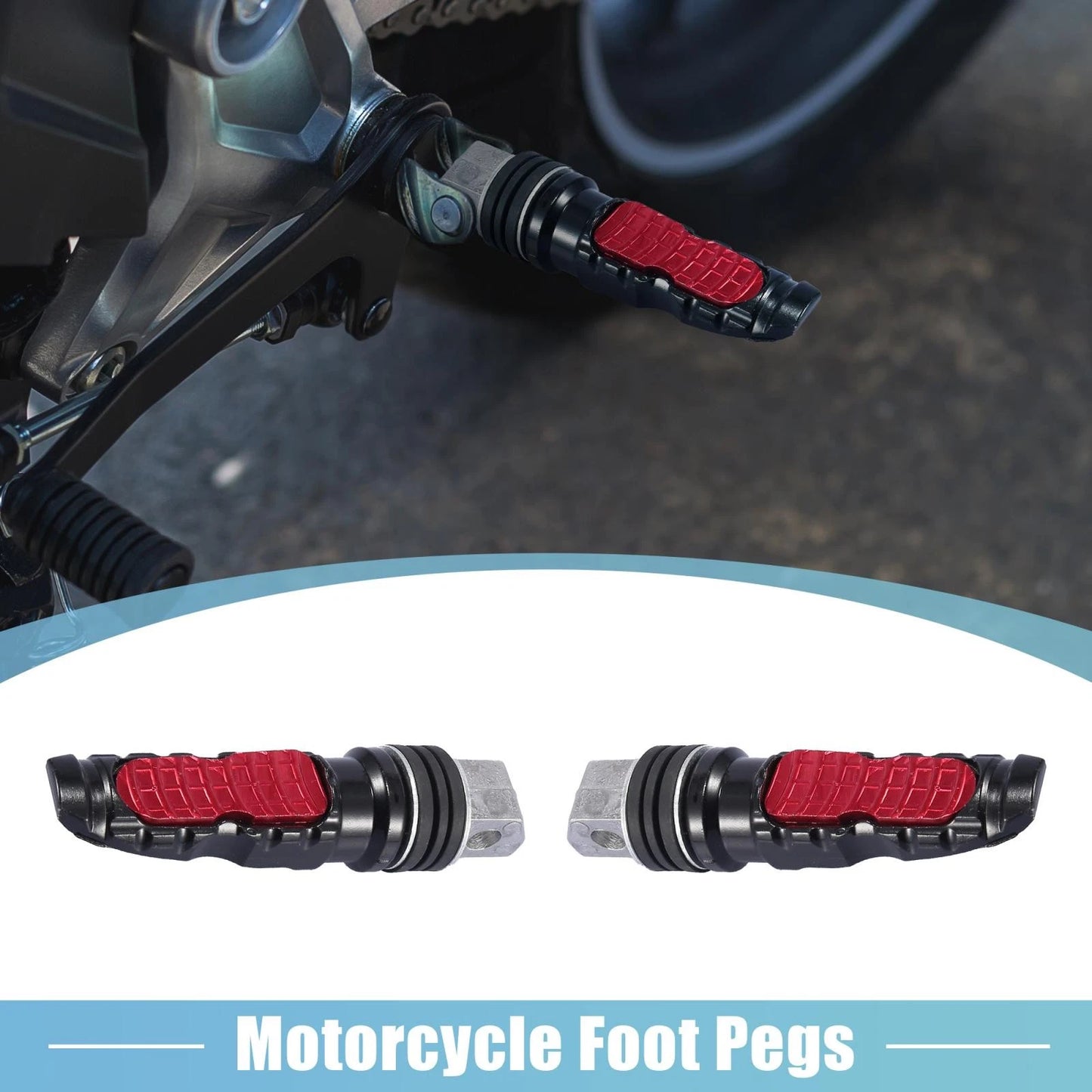 Pair 8.5mm Aluminum Aolly Rearsets Footrest Footpeg for Motorcycle Red