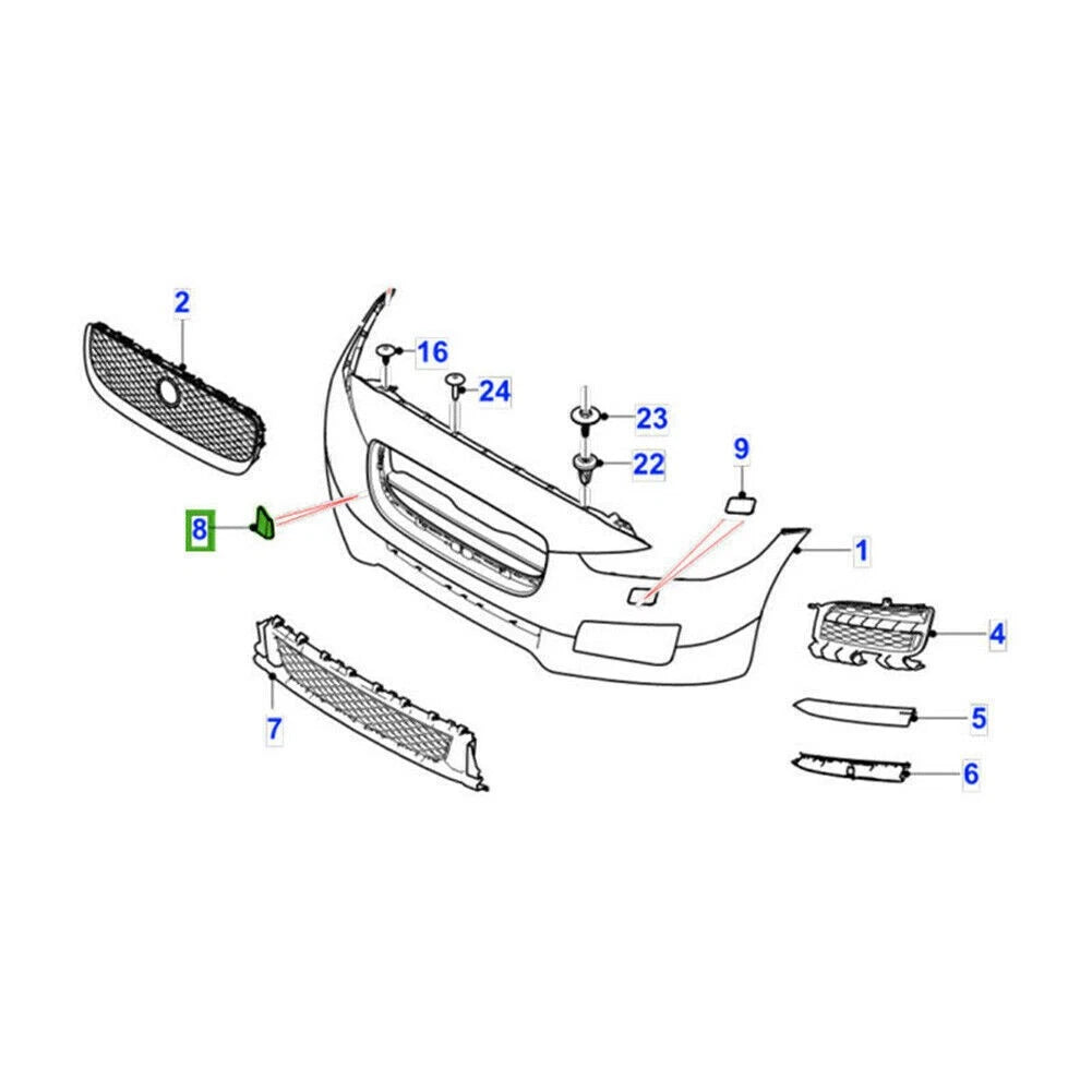 Front Bumper Tow Eye Cover for Jaguar XF (2016-2020)
