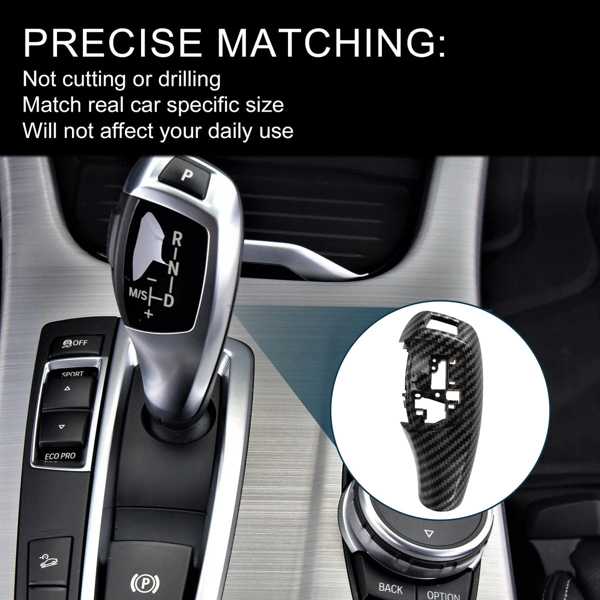 Carbon Fiber Gear Shift Knob Cover for BMW 1 Series