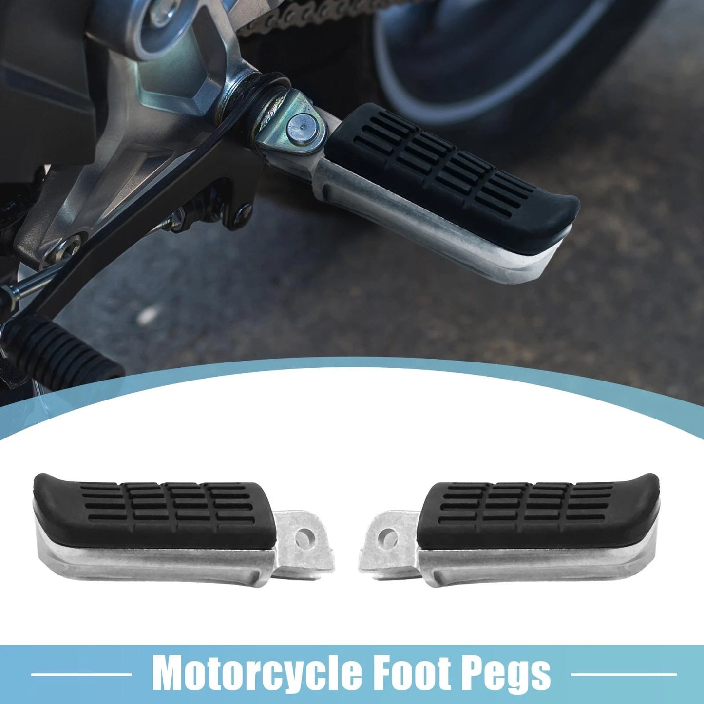 2 x 8mm Aluminum Footrest Footpeg Black for Honda