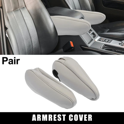 2 x Pair Seat Armrest Cover Leather Gray for Toyota Sienna (2011–2018)