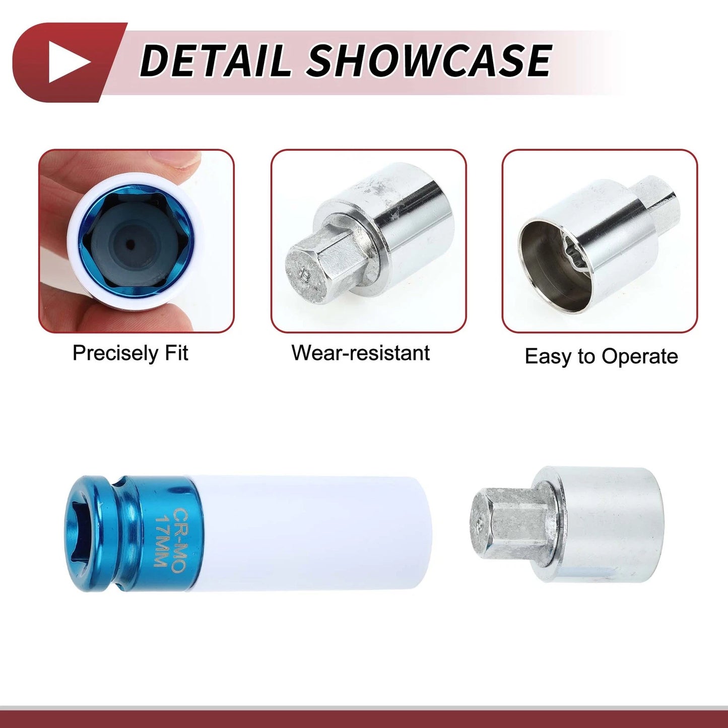 Wheel Lock Lug Nut Type B Anti-theft Key Socket for Land Rover