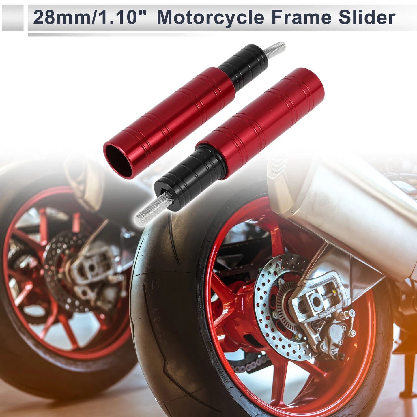 2 x 10.5mm Aluminum Alloy Motorcycle Slider Frame Bolt Red for Motorcycle