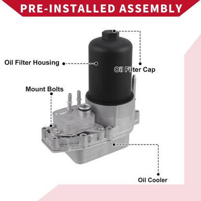 Engine Oil Cooler Filter Housing with Seals for Land Rover LR4 LR3 (2005-2016)