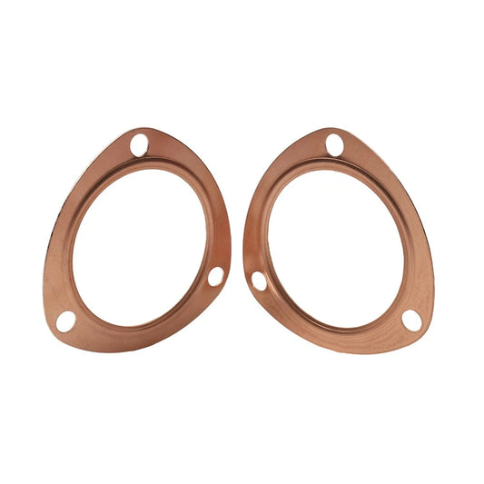 2 x 3" Copper Header Pipe Collector Flange Gaskets for Chevy SBC BBC