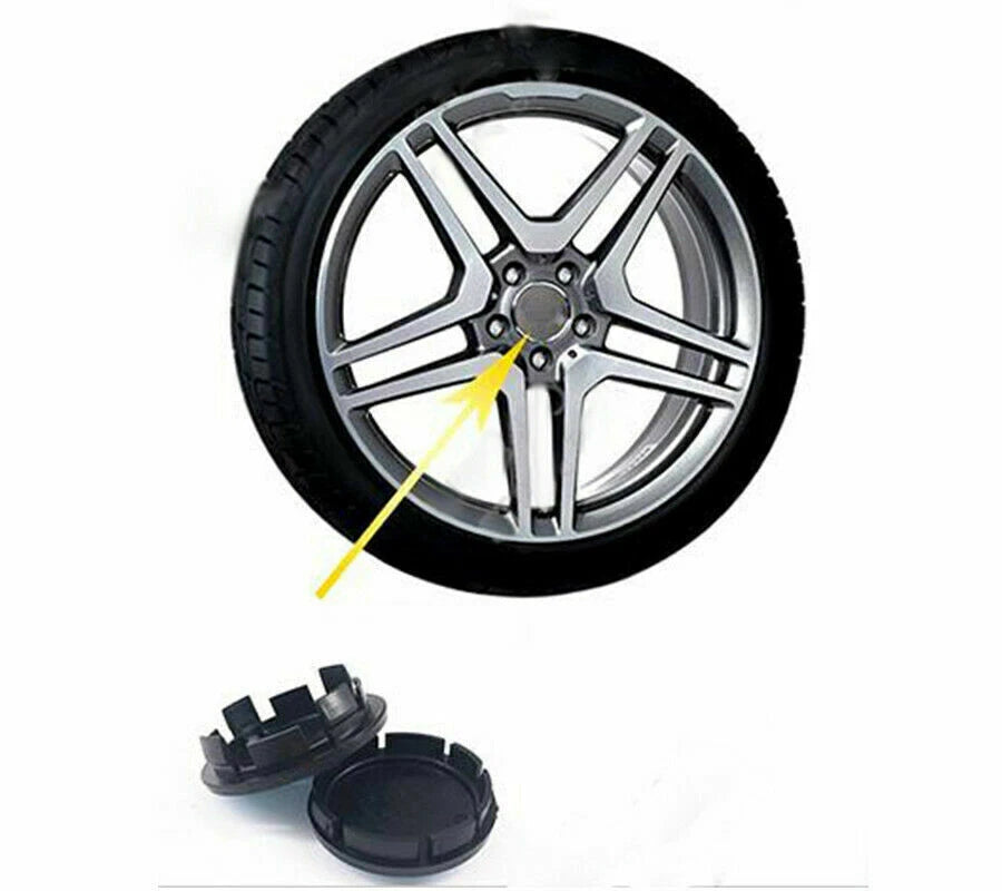 4 x Black Carbon Fiber Look Wheel Hub Center Caps Covers 60MM for Auto Car