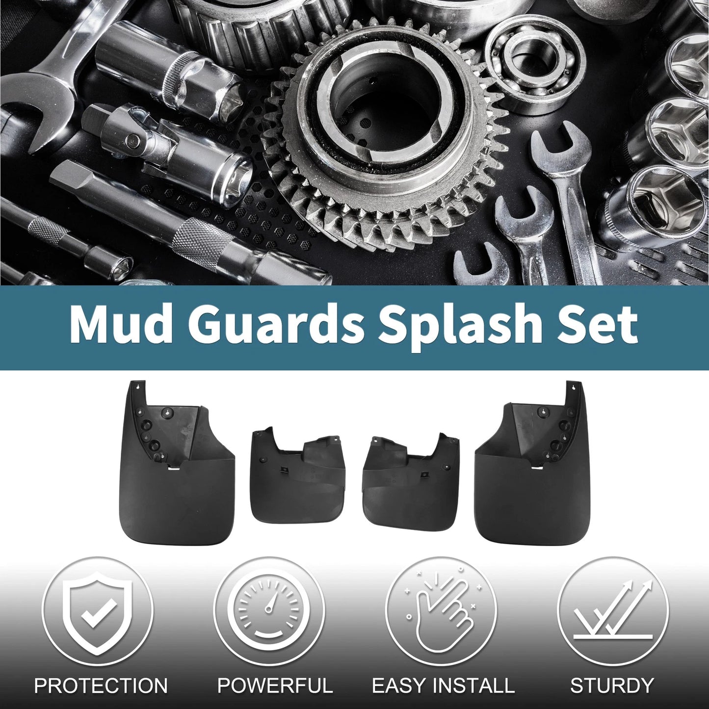 Mud Flaps Splash Guards 1 Set for Toyota Tundra (2010-2021)