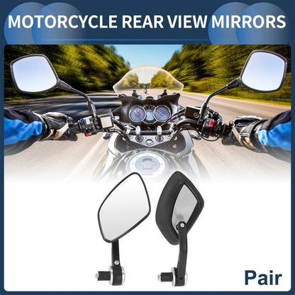 1 Pair Motorcycle Rear View Mirrors Rearview Mirror Aluminum Oval for Motorcycle